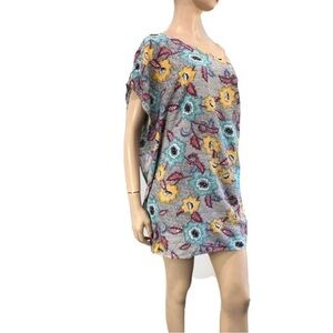 BCBGeneration Womens Sheath Dress Floral Print One Shoulder  Draped Size:6